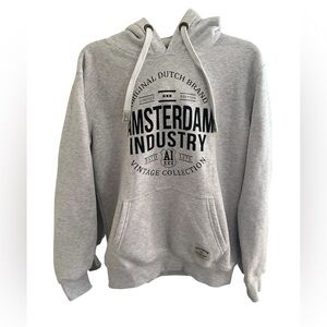 Amsterdam Industry Gray Men’s Hoodie Sweatshirt Size Medium Vintage‎ Collection